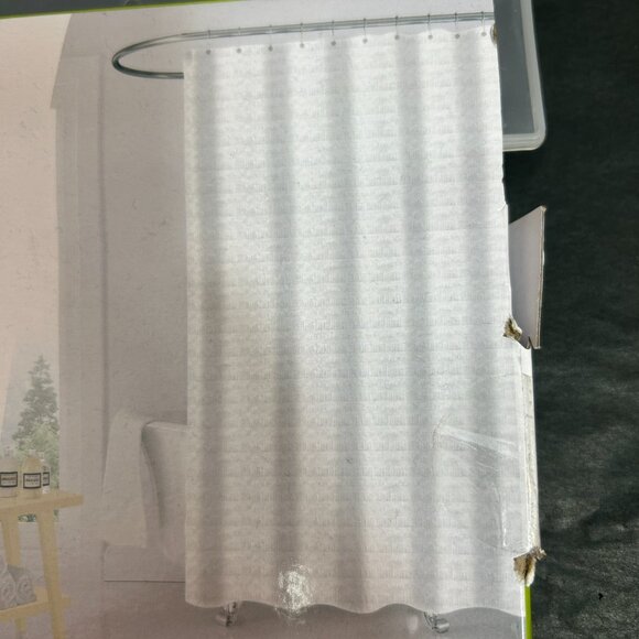 Mint microfiber fabric 70x72 mildew resistant white shower curtain - unopened - Picture 4 of 5